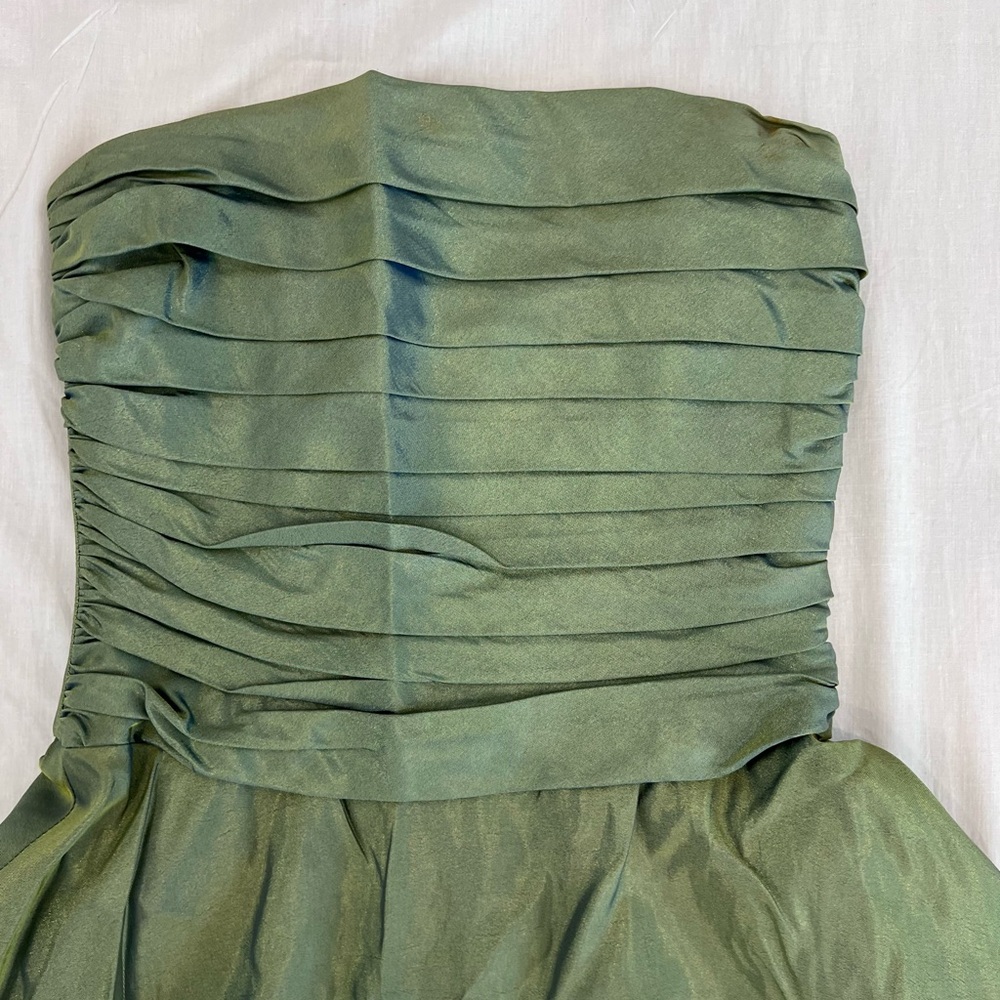 Y2K vintage green strapless gown by Scott McClintock. Size 4 - Picture 3 of 8